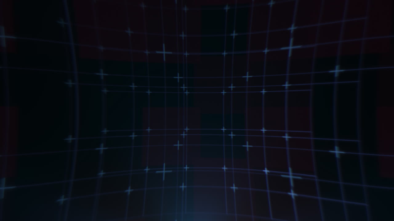 Digital computer screen with blue grid and crosses