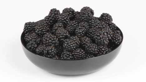 blackberries on a plate. side view. loop motion. rotation 360.