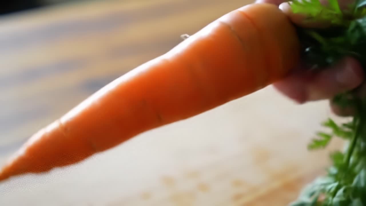 Harvesting Fresh Carrots From the Garden in the Backyard During Early Morning Hours
