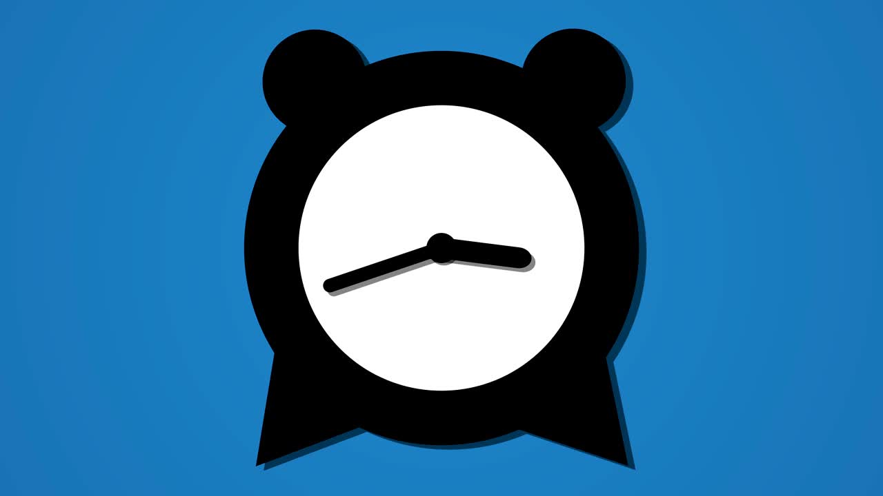 alarm clock ticking down animation loop graphic resource background blue