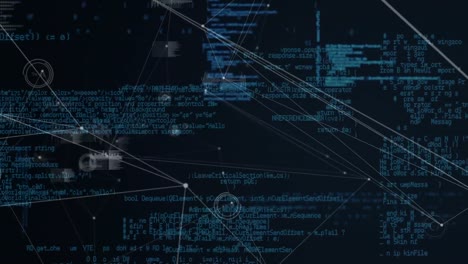animación de la red de conexiones y datos diversos en el espacio digital