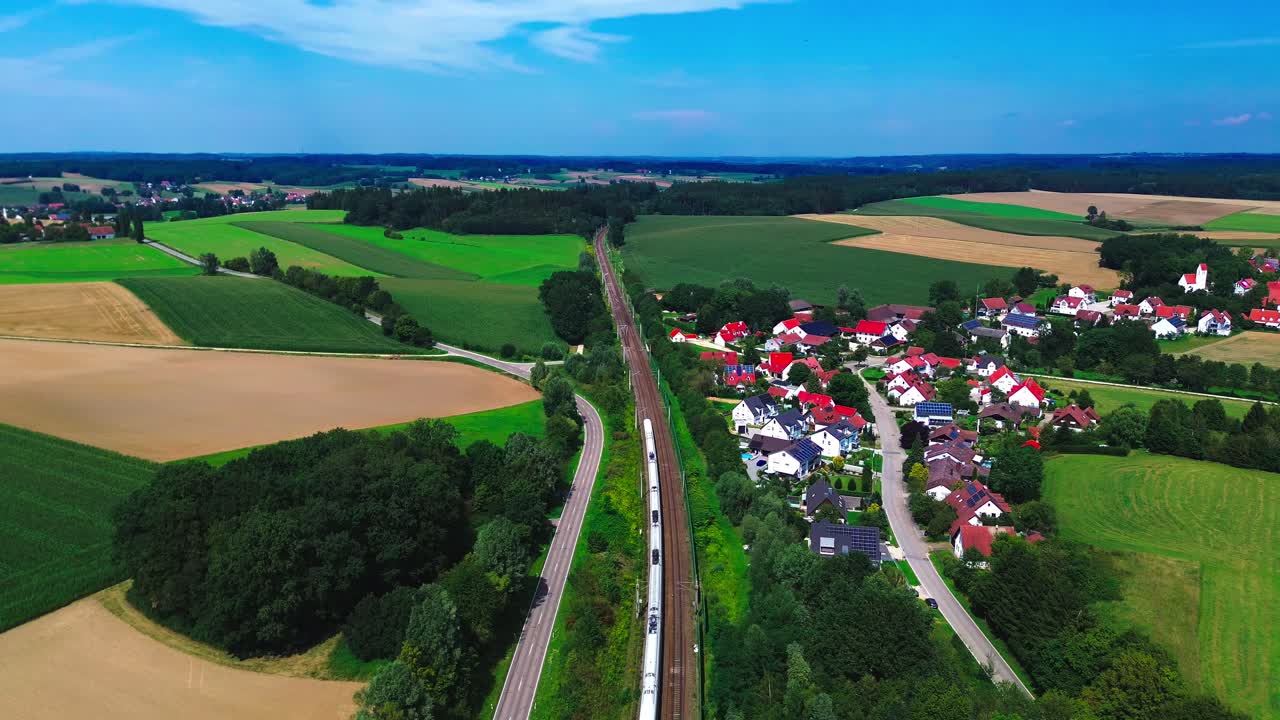 여객 열차 얼음 공중 드론 4k