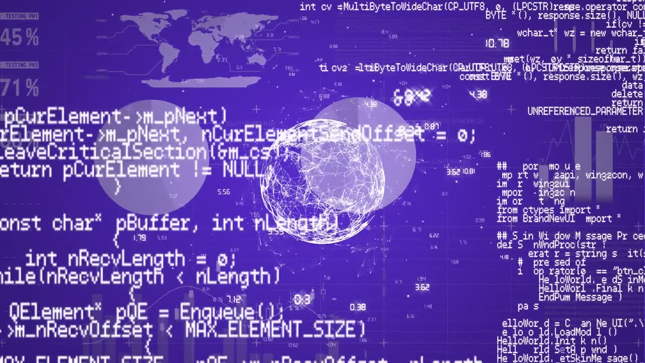 데이터 및 연결 네트워크와 함께 회전하는 지구