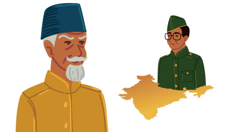 indian culture old man and police in map