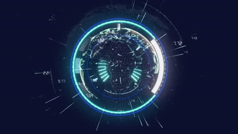 digital interface animation showcases scanning scope and data on a tech concept video.