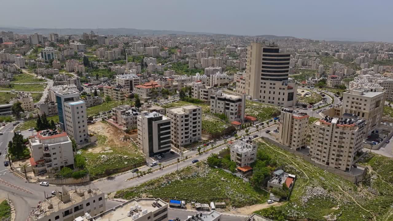 Bird's Eye View Of Residential Neighborhood in Ramallah City, Palestine