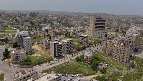 Bird's-Eye-View-Of-Residential-Neighborhood-in-Ramallah-City,-Palestine