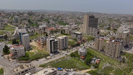 bird's eye view of residential neighborhood in ramallah city, palestine