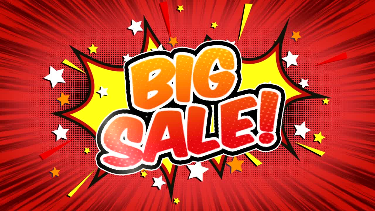 큰 판매 - 만화 스타일 텍스트