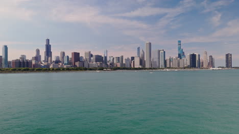 chicago skyline from lake michigan