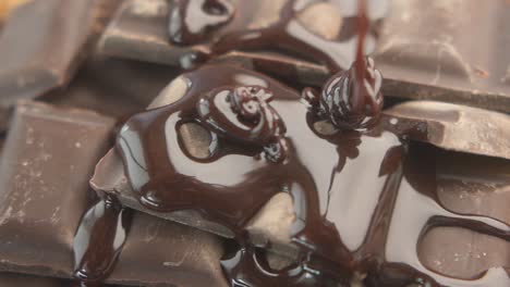 melted chocolate drizzling over chocolate bars