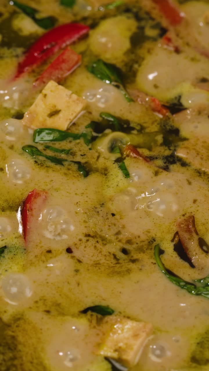 El curry verde de cerca