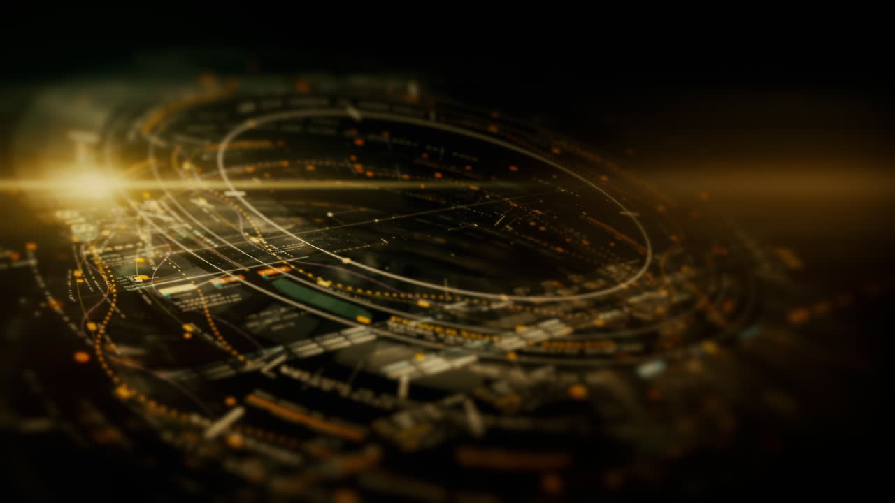 Advanced motion graphic digital data matrix web3 IOT cyber environment simulation big data analytic artificial intelligent simulation, head up display background