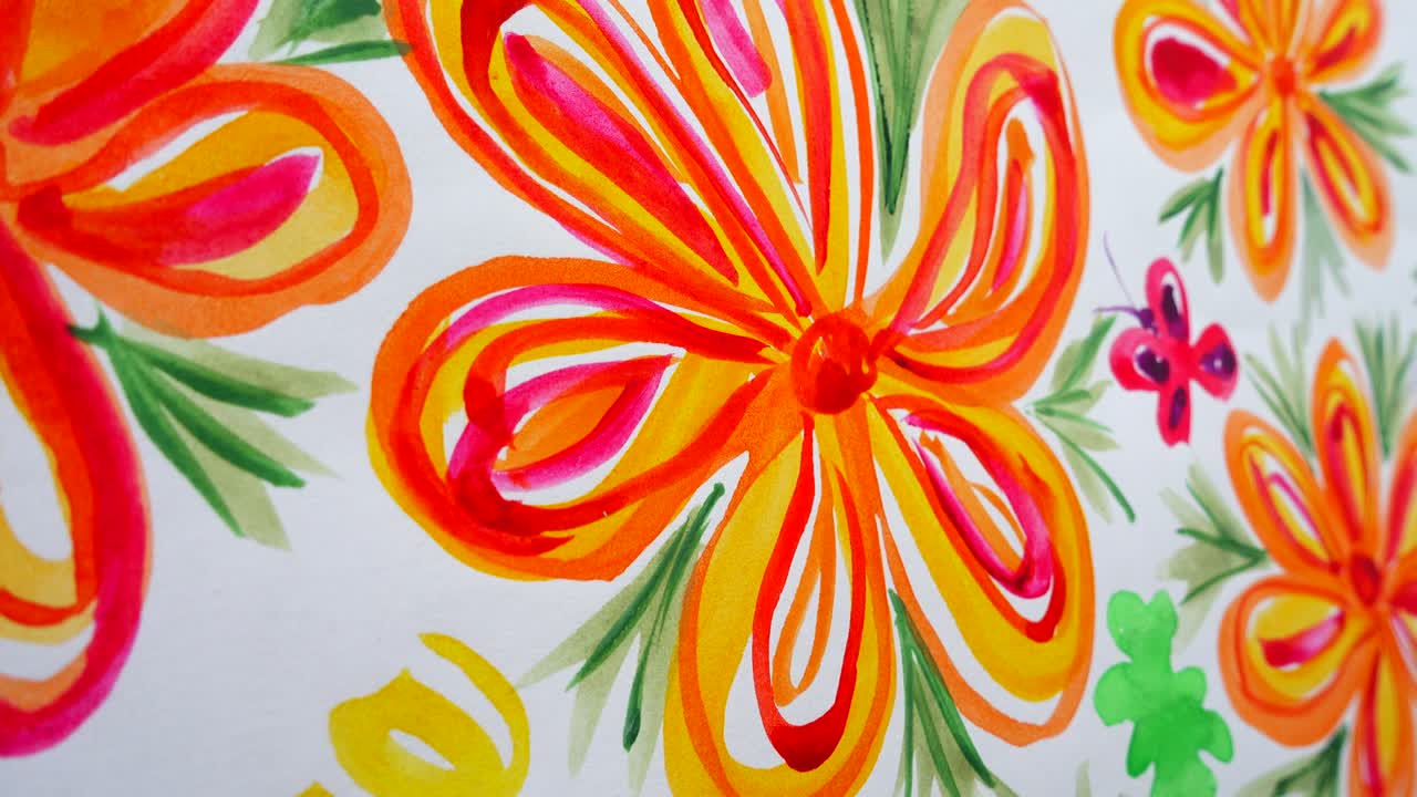 O desenho de flores