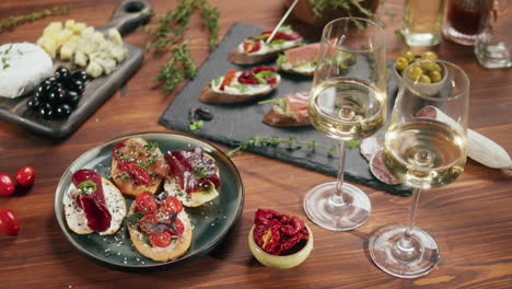 bruschetta and wine