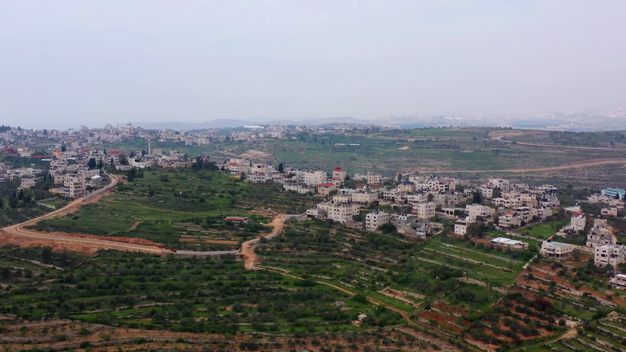 Palestinian Town Bait surik Close to Jerusalem Aerial view