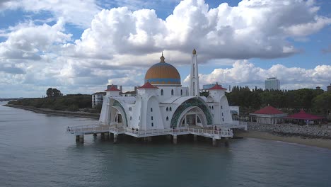 4k footage of malacca floating mosque