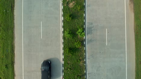 amazing drone view of the empty highway in punjab province, india