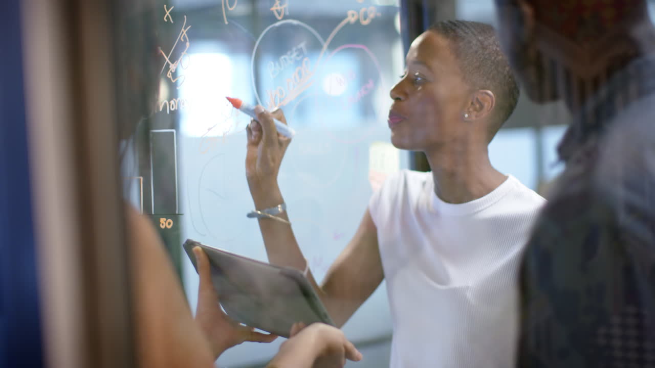 Diverse business people working in office, slow motion, copy space