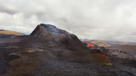 Amazing-Drone-Aerial-Of-The-Dramatic-Volcanic-Eruption-Of-The-Fagradalsfjall-Volcano-On-The-Reykjanes-Peninsula-In-Iceland