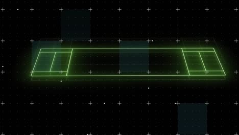 animation of data processing over sports field