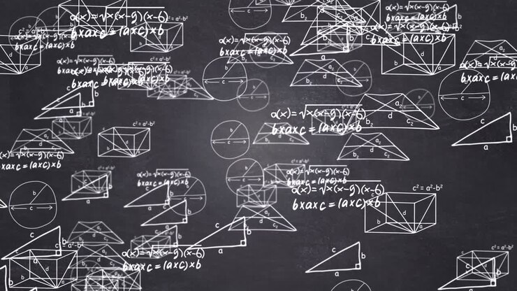 Math theory and mathematical formula equation doodle handwriting moving Loop background