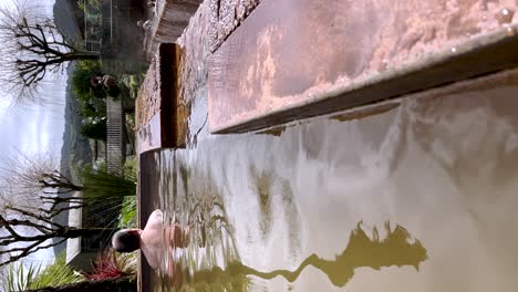 relaxing in a hot springs spa