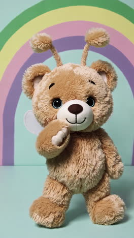 adorable stuffed teddy bear with antennas