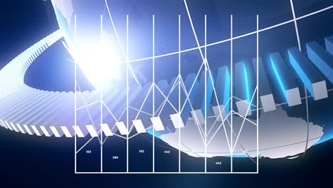 noticias financieras de última hora animación, datos, números, gráficos.