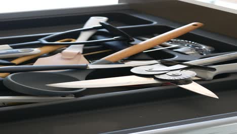 kitchen utensils in a drawer