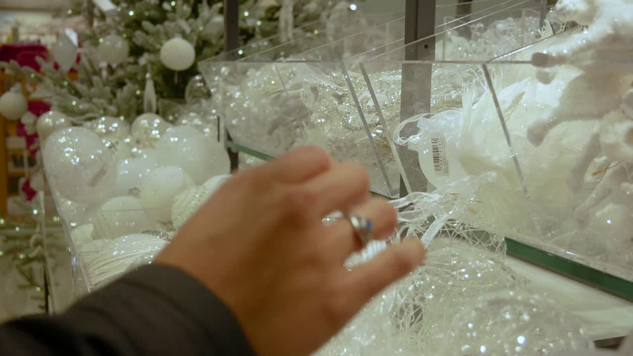 Woman shops for christmas decorations