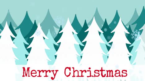 Animation-of-merry-christmas-text-over-winter-scenery