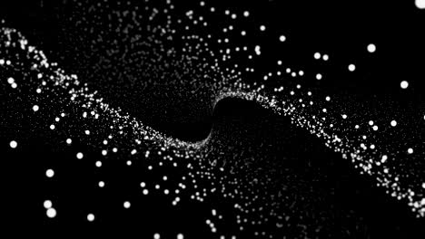 abstract digital background with moving and flicker particles on black background. background particles movement. universe pattern glow particles on black background. motion abstract points. loop animation