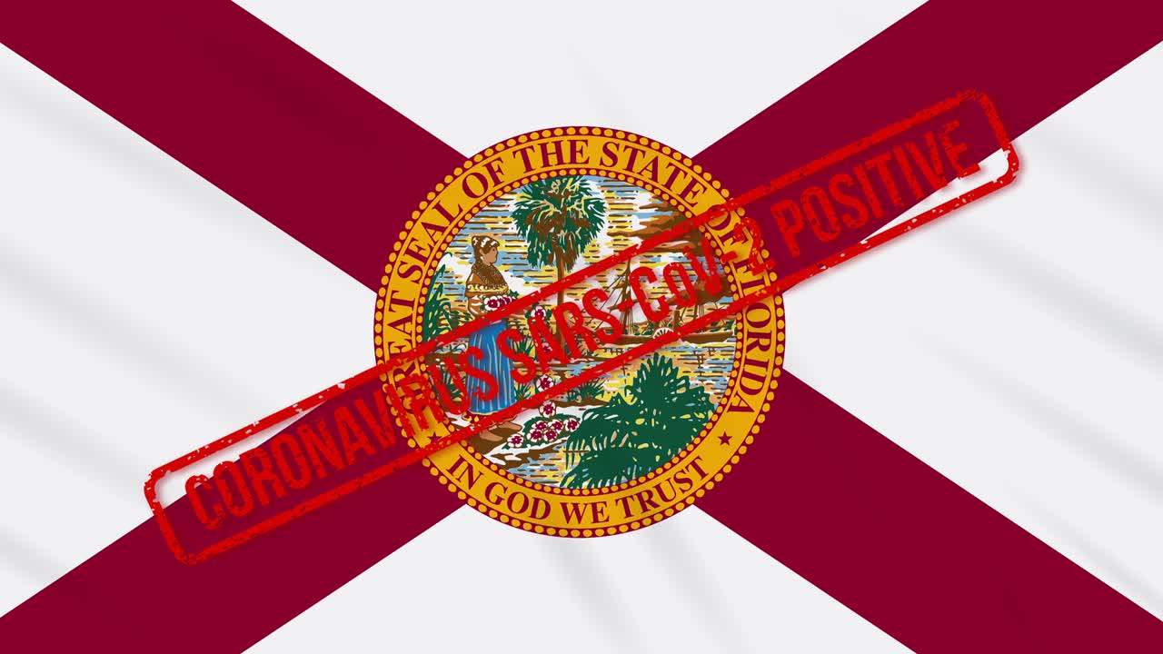 미국 플로리다 주 는 발은 covid-19에 대한 긍정적 인 반응으로 스프됩니다.