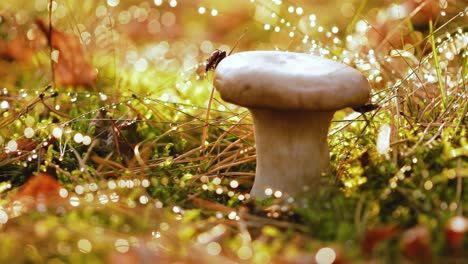 Mushroom-Boletus-In-a-Sunny-forest.