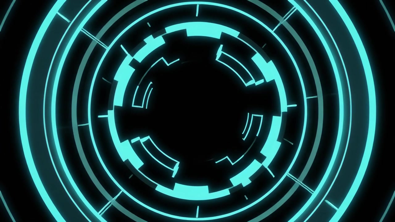 Futuristic Cyan Digital HUD Circular Interface Animation