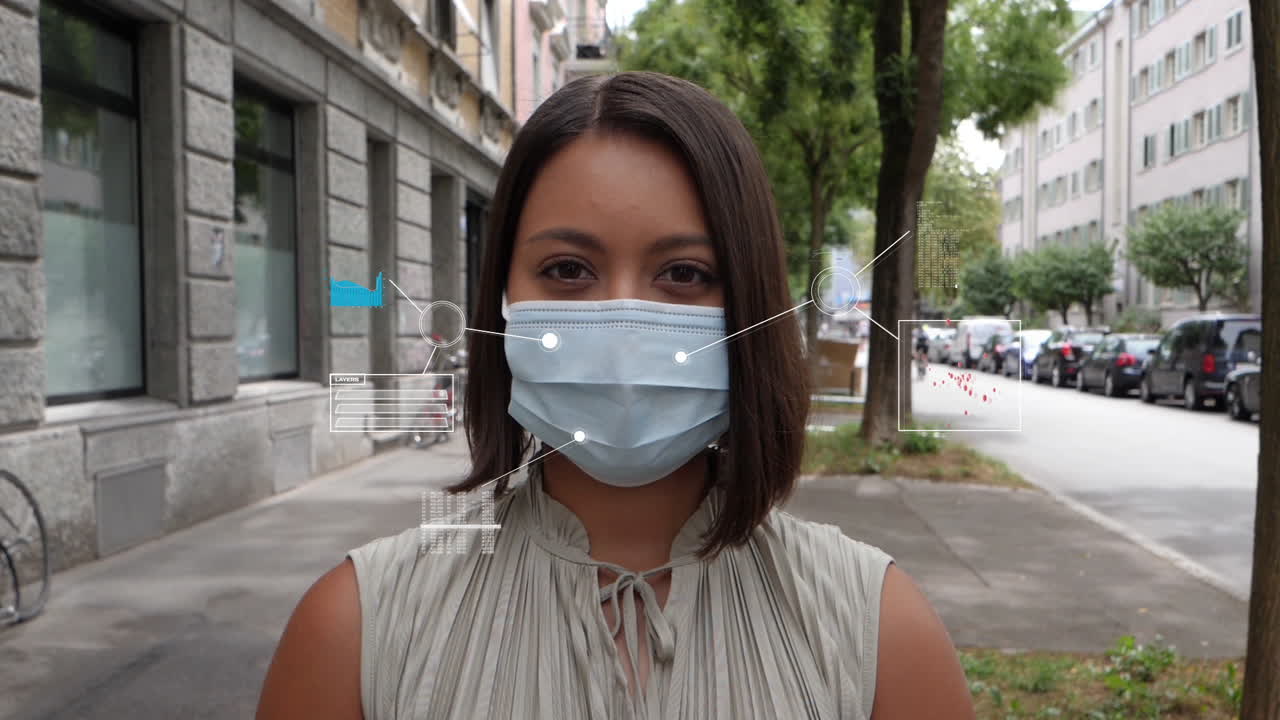 análisis de superposición de un respirador y la superficie en la que se propagan los virus