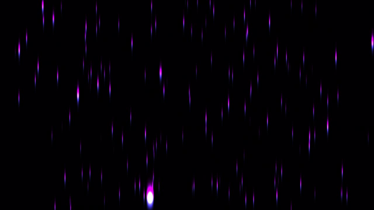 las partículas azules fluyen sobre un fondo negro. animación 4k 3d de bucle digital azul rosado brillante