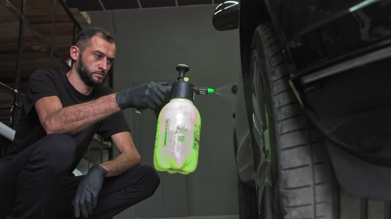 detalhes de automóveis na garagem