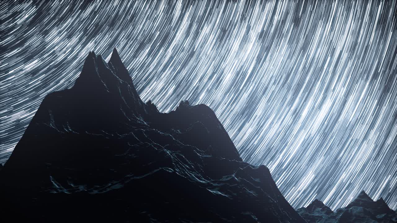 Montagna sotto le stelle di notte