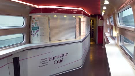 closed café bar in the eurostar train. not enough staff, strike - amsterdam, the netherlands