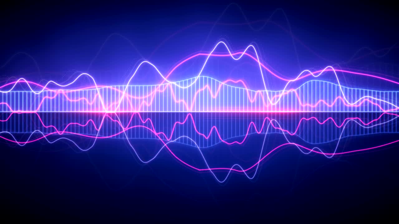 네온 음파 3d 렌더링 vj 루프 애니메이션
