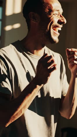 happy man laughing