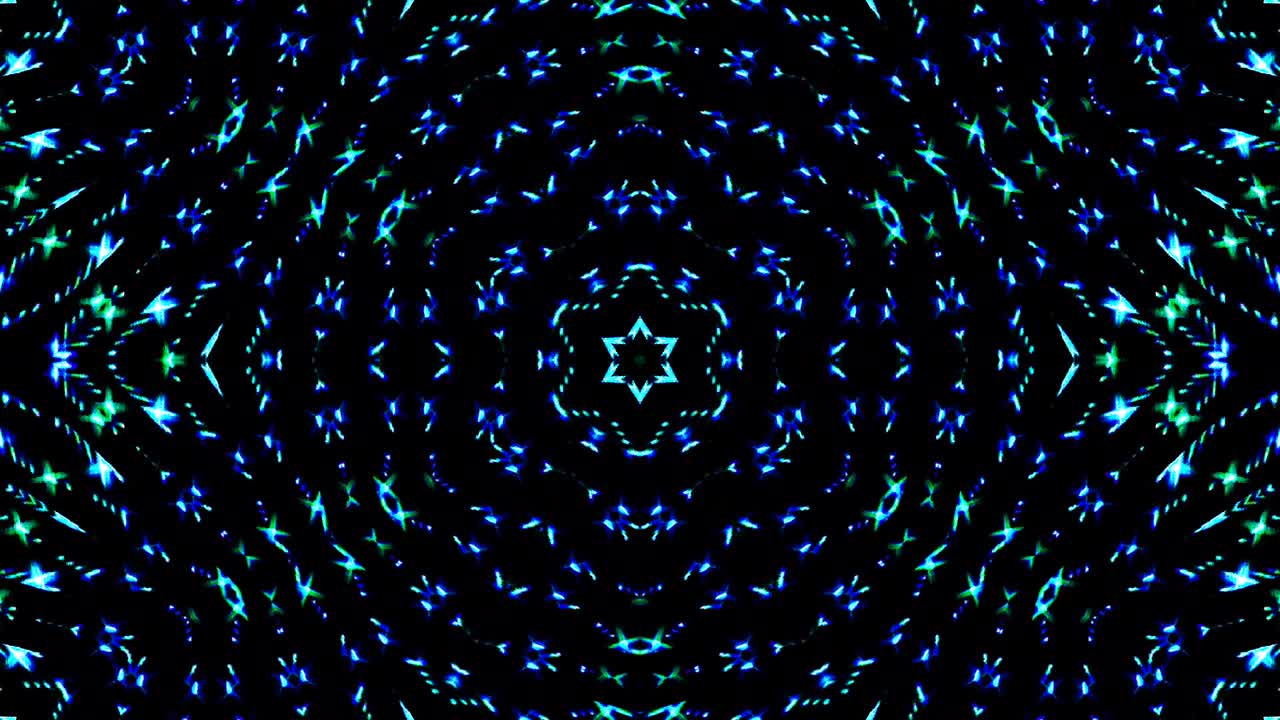 Bright abstract light governing full color, kaleidoscope,blue background