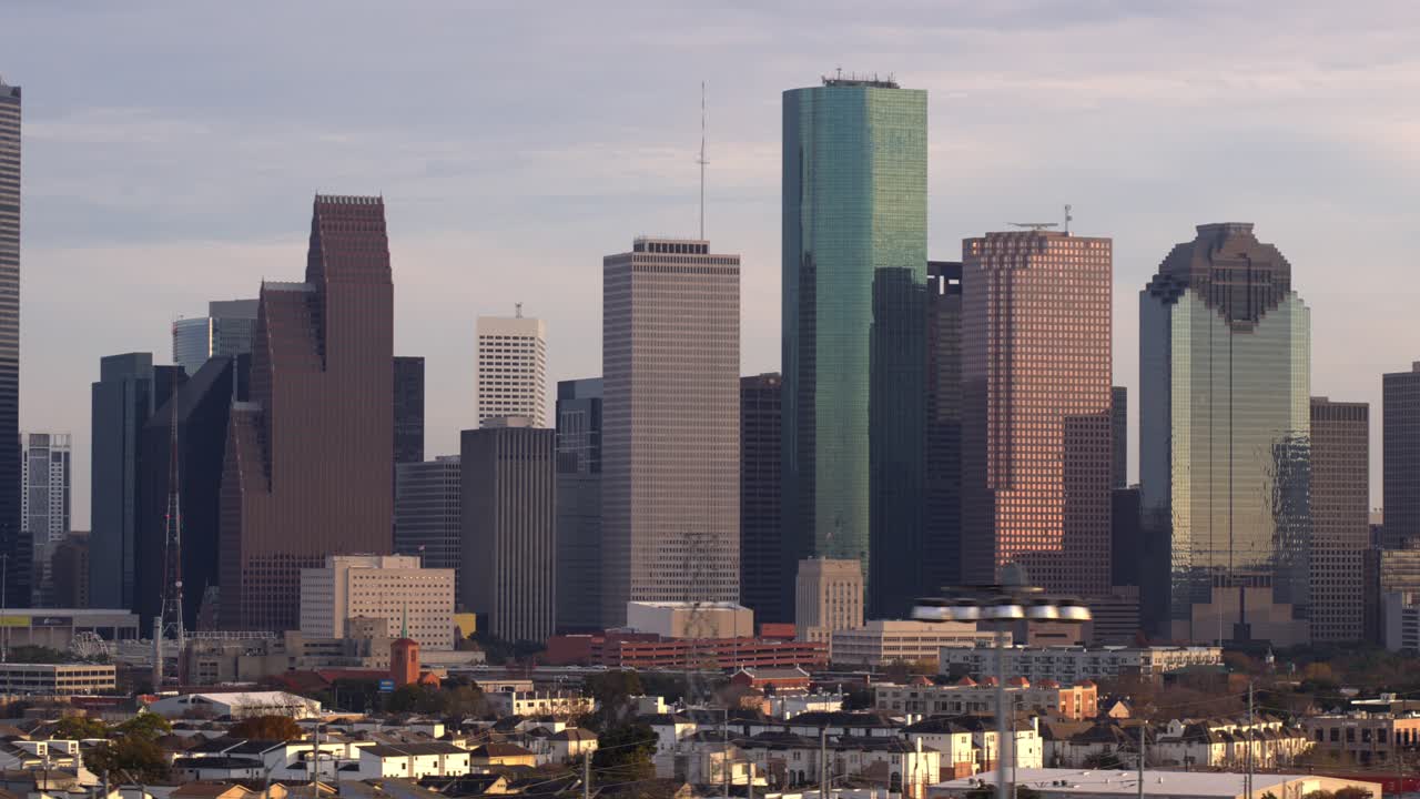 텍사스 주 휴스턴 시내의 건물들의 공중 촬영