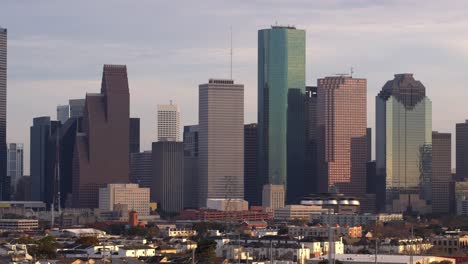 aerial of buildings in the downtown houston, texas area