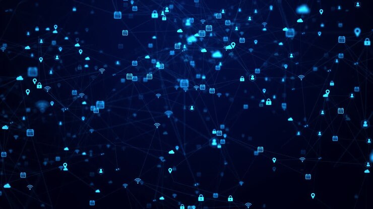 4k cybersecurity digital data of futuristic and technology of the internet loop animation wireless