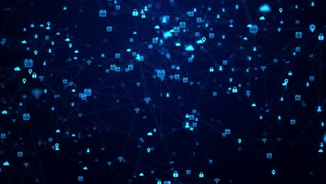 4k cybersecurity digital data of futuristic and technology of the internet loop animation wireless