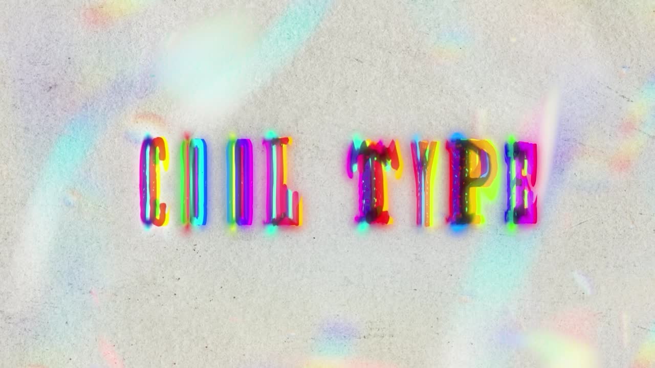 Colorful Glitch Animated Alphabet and Numbers