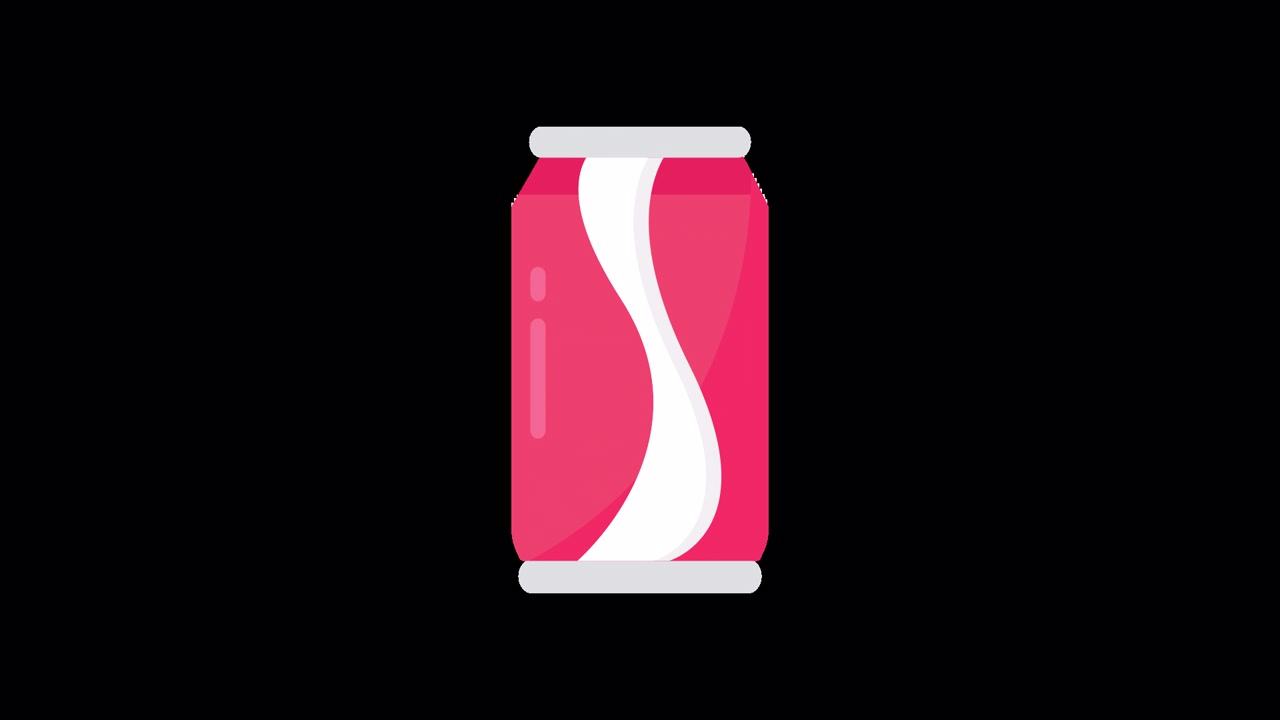 Animated Pink Soda Can Appearing and Disappearing